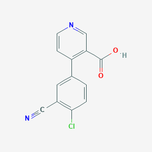 molecular formula C13H7ClN2O2 B6414896 4-(4-Chloro-3-cyanophenyl)nicotinic acid, 95% CAS No. 1261984-11-5