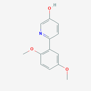 molecular formula C13H13NO3 B6414897 2-(2,5-Dimethoxyphenyl)-5-hydroxypyridine, 95% CAS No. 1261913-51-2
