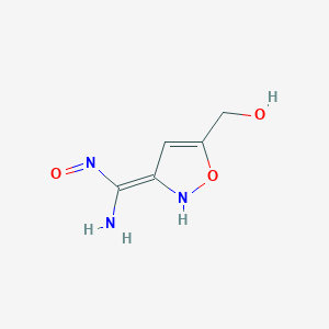 molecular formula C5H7N3O3 B064149 [(3E)-3-[amino(nitroso)methylidene]-1,2-oxazol-5-yl]methanol CAS No. 162330-57-6