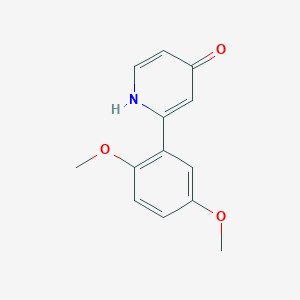 molecular formula C13H13NO3 B6414909 2-(2,5-Dimethoxyphenyl)-4-hydroxypyridine, 95% CAS No. 1261999-16-9