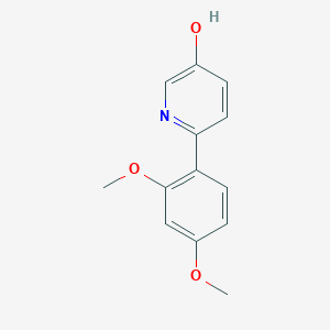 molecular formula C13H13NO3 B6414923 2-(2,4-Dimethoxyphenyl)-5-hydroxypyridine, 95% CAS No. 1261971-60-1