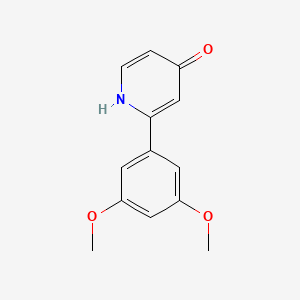 molecular formula C13H13NO3 B6414936 2-(3,5-Dimethoxyphenyl)-4-hydroxypyridine, 95% CAS No. 1262010-76-3