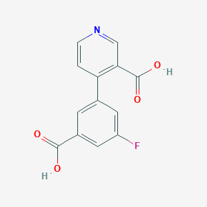 molecular formula C13H8FNO4 B6414967 4-(3-Carboxy-5-fluorophenyl)nicotinic acid, 95% CAS No. 1261985-40-3
