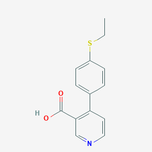 molecular formula C14H13NO2S B6414972 4-(4-Ethylthiophenyl)nicotinic acid, 95% CAS No. 1261913-55-6