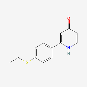 molecular formula C13H13NOS B6414977 2-(4-Ethylthiophenyl)-4-hydroxypyridine, 95% CAS No. 1262010-19-4