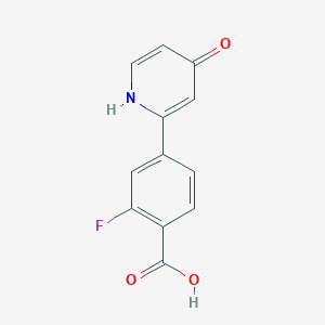 molecular formula C12H8FNO3 B6414993 2-(4-Carboxy-3-fluorophenyl)-4-hydroxypyridine, 95% CAS No. 1261962-69-9