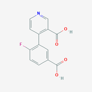 molecular formula C13H8FNO4 B6415017 4-(5-Carboxy-2-fluorophenyl)nicotinic acid, 95% CAS No. 1261938-75-3