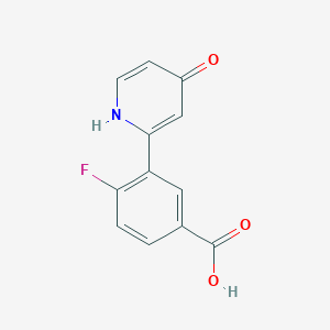 molecular formula C12H8FNO3 B6415021 2-(5-Carboxy-2-fluorophenyl)-4-hydroxypyridine, 95% CAS No. 1261974-15-5