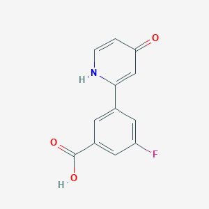 molecular formula C12H8FNO3 B6415023 2-(3-Carboxy-5-fluorophenyl)-4-hydroxypyridine, 95% CAS No. 1261938-72-0