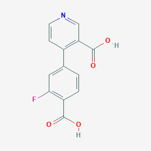 molecular formula C13H8FNO4 B6415028 4-(4-Carboxy-3-fluorophenyl)nicotinic acid, 95% CAS No. 1261905-20-7