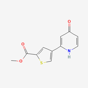 molecular formula C11H9NO3S B6415068 4-Hydroxy-2-[5-(methoxycarbonyl)thiophen-3-yl]pyridine, 95% CAS No. 1261938-78-6