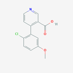molecular formula C13H10ClNO3 B6415088 4-(2-Chloro-5-methoxyphenyl)nicotinic acid, 95% CAS No. 1261985-71-0