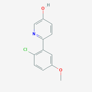 molecular formula C12H10ClNO2 B6415100 2-(2-Chloro-5-methoxyphenyl)-5-hydroxypyridine, 95% CAS No. 1261938-84-4
