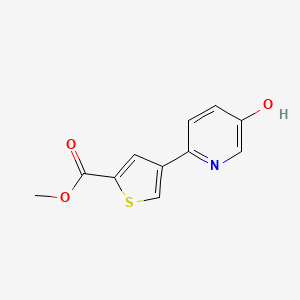 molecular formula C11H9NO3S B6415117 5-Hydroxy-2-[5-(methoxycarbonyl)thiophen-3-yl]pyridine, 95% CAS No. 1261974-25-7
