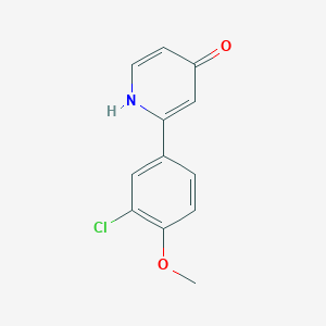 molecular formula C12H10ClNO2 B6415125 2-(3-Chloro-4-methoxyphenyl)-4-hydroxypyridine, 95% CAS No. 1261938-86-6
