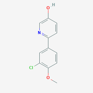 molecular formula C12H10ClNO2 B6415126 2-(3-Chloro-4-methoxyphenyl)-5-hydroxypyridine, 95% CAS No. 1261938-89-9