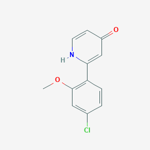 molecular formula C12H10ClNO2 B6415134 2-(4-Chloro-2-methoxyphenyl)-4-hydroxypyridine, 95% CAS No. 1261905-28-5