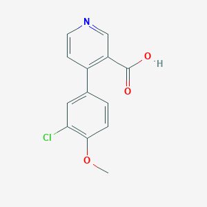molecular formula C13H10ClNO3 B6415146 4-(3-Chloro-4-methoxyphenyl)nicotinic acid, 95% CAS No. 1261913-78-3