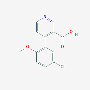 molecular formula C13H10ClNO3 B6415152 4-(5-Chloro-2-methoxyphenyl)nicotinic acid, 95% CAS No. 1261938-93-5