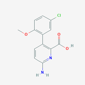 molecular formula C13H11ClN2O3 B6415167 6-Amino-3-(5-chloro-2-methoxyphenyl)picolinic acid CAS No. 1261938-97-9