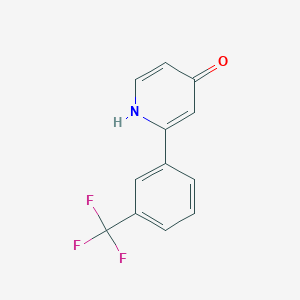 molecular formula C12H8F3NO B6415190 4-Hydroxy-2-(3-trifluoromethylphenyl)pyridine, 95% CAS No. 1262010-84-3