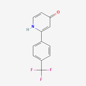 molecular formula C12H8F3NO B6415198 4-Hydroxy-2-(4-trifluoromethylphenyl)pyridine, 95% CAS No. 1261913-82-9