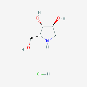 molecular formula C5H12ClNO3 B064152 (2R,3S,4S)-2-(Hydroxymethyl)pyrrolidine-3,4-diol hydrochloride CAS No. 186759-56-8
