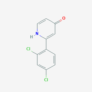 molecular formula C11H7Cl2NO B6415232 2-(2,4-Dichlorophenyl)-4-hydroxypyridine, 95% CAS No. 1261894-99-8