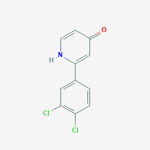 molecular formula C11H7Cl2NO B6415276 2-(3,4-Dichlorophenyl)-4-hydroxypyridine, 95% CAS No. 1262010-35-4