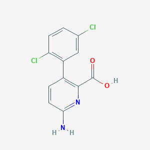 molecular formula C12H8Cl2N2O2 B6415284 6-Amino-3-(2,5-dichlorophenyl)picolinic acid, 95% CAS No. 1261999-75-0