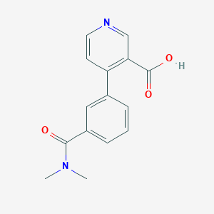 molecular formula C15H14N2O3 B6415293 4-[3-(N,N-Dimethylaminocarbonyl)phenyl]nicotinic acid, 95% CAS No. 1261913-90-9