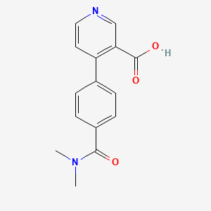 molecular formula C15H14N2O3 B6415303 4-[4-(N,N-Dimethylaminocarbonyl)phenyl]nicotinic acid, 95% CAS No. 1261913-93-2