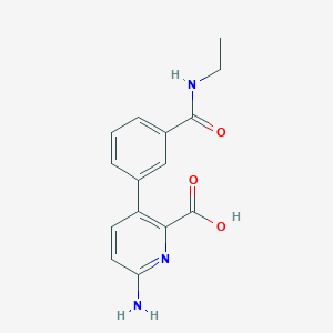 molecular formula C15H15N3O3 B6415314 6-Amino-3-[3-(N-ethylaminocarbonyl)phenyl]picolinic acid, 95% CAS No. 1261974-39-3