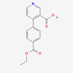molecular formula C15H13NO4 B6415321 4-(4-Ethoxycarbonylphenyl)nicotinic acid, 95% CAS No. 1261986-15-5