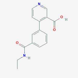 molecular formula C15H14N2O3 B6415335 4-[3-(N-Ethylaminocarbonyl)phenyl]nicotinic acid, 95% CAS No. 1261913-96-5