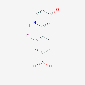molecular formula C13H10FNO3 B6415341 2-(2-Fluoro-4-methoxycarbonylphenyl)-4-hydroxypyridine, 95% CAS No. 1262010-92-3