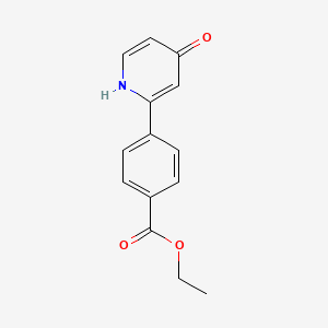 molecular formula C14H13NO3 B6415400 2-(4-Ethoxycarbonylphenyl)-4-hydroxypyridine, 95% CAS No. 1261914-00-4