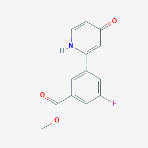 2-(3-Fluoro-5-methoxycarbonylphenyl)-4-hydroxypyridine, 95%