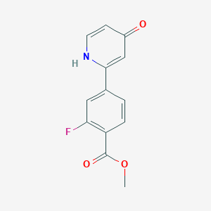 2-(3-Fluoro-4-methoxycarbonylphenyl)-4-hydroxypyridine, 95%