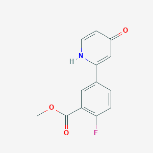 2-(4-Fluoro-3-methoxycarbonylphenyl)-4-hydroxypyridine, 95%