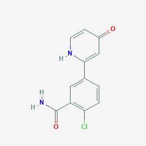 molecular formula C12H9ClN2O2 B6415441 2-(3-Carbamoyl-4-chlorophenyl)-4-hydroxypyridine, 95% CAS No. 1261987-05-6