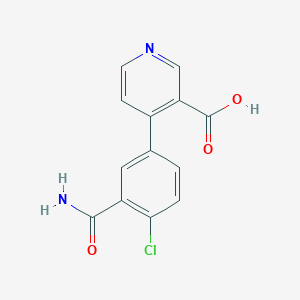 molecular formula C13H9ClN2O3 B6415443 4-(3-Carbamoyl-4-chlorophenyl)nicotinic acid, 95% CAS No. 1262010-99-0