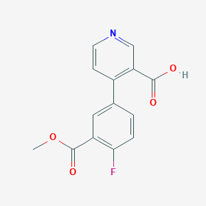 molecular formula C14H10FNO4 B6415453 4-(4-Fluoro-3-methoxycarbonylphenyl)nicotinic acid, 95% CAS No. 1261895-06-0