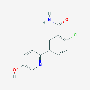 molecular formula C12H9ClN2O2 B6415457 2-(3-Carbamoyl-4-chlorophenyl)-5-hydroxypyridine, 95% CAS No. 1261984-57-9