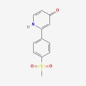 molecular formula C12H11NO3S B6415465 4-Hydroxy-2-(4-methylsulfonylphenyl)pyridine, 95% CAS No. 1262011-51-7