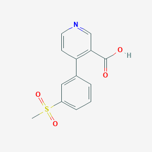 molecular formula C13H11NO4S B6415480 4-(3-Methylsulfonylphenyl)nicotinic acid, 95% CAS No. 1261962-80-4