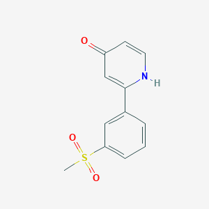 molecular formula C12H11NO3S B6415483 4-Hydroxy-2-(3-methylsulfonylphenyl)pyridine, 95% CAS No. 1261951-20-5