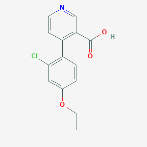 molecular formula C14H12ClNO3 B6415489 4-(2-Chloro-4-ethoxyphenyl)nicotinic acid, 95% CAS No. 1261914-11-7