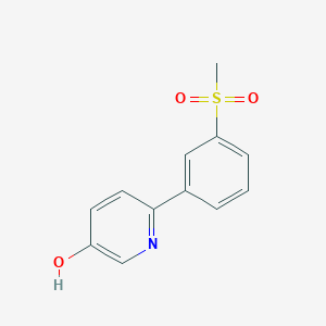 molecular formula C12H11NO3S B6415494 5-Hydroxy-2-(3-methylsulfonylphenyl)pyridine, 95% CAS No. 1261900-70-2