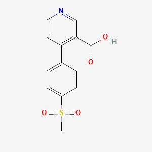 molecular formula C13H11NO4S B6415506 4-(4-Methylsulfonylphenyl)nicotinic acid, 95% CAS No. 1261971-95-2